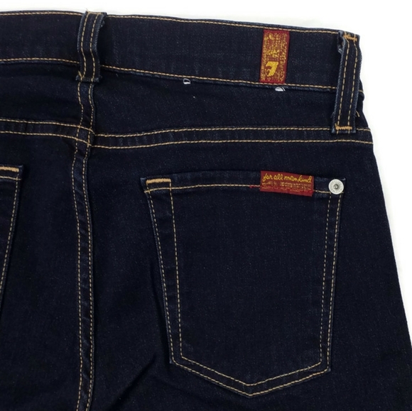 7 For All Mankind The Skinny Boot Dark Wash Bootcut Denim Jeans Womens 27 NWOT - Picture 7 of 12
